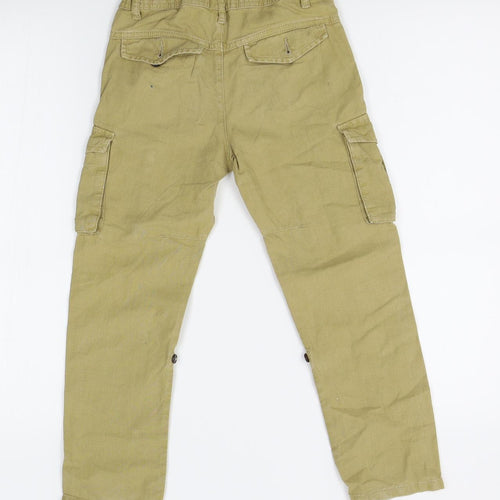 M&S Boys Yellow   Cargo Trousers Size 6-7 Years
