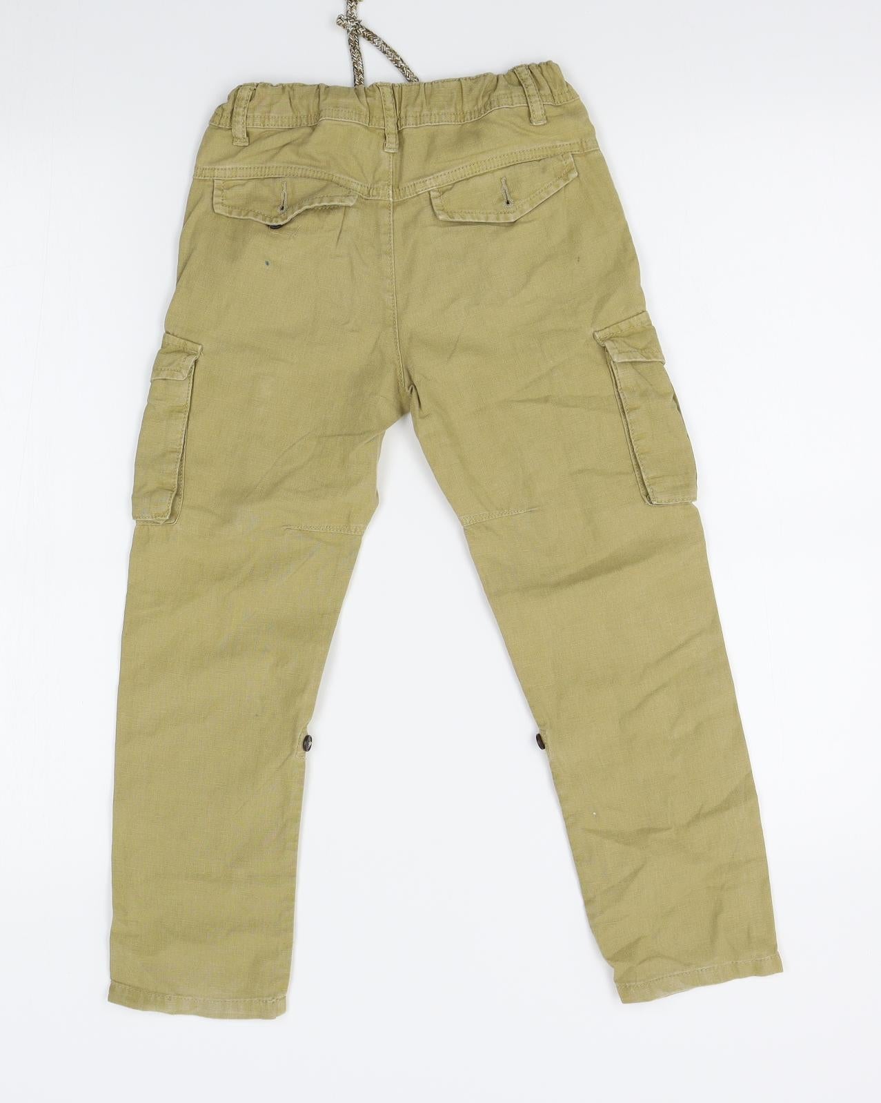 M&S Boys Yellow   Cargo Trousers Size 6-7 Years