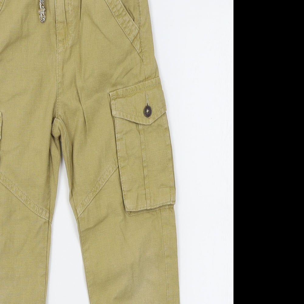M&S Boys Yellow   Cargo Trousers Size 6-7 Years
