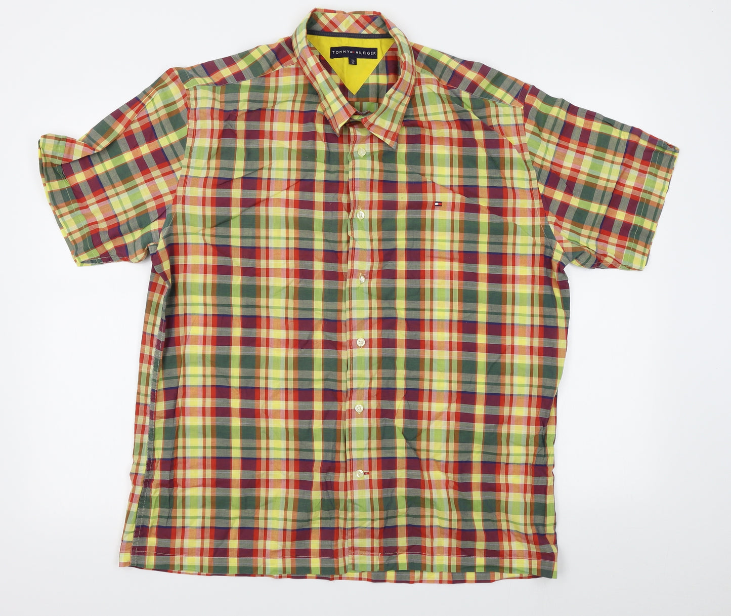 Tommy Hilfiger Mens Multicoloured Plaid   Button-Up Size XL