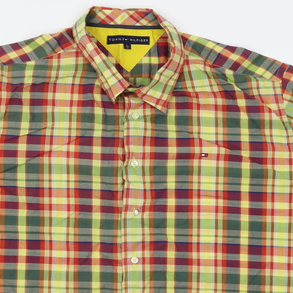 Tommy Hilfiger Mens Multicoloured Plaid   Button-Up Size XL