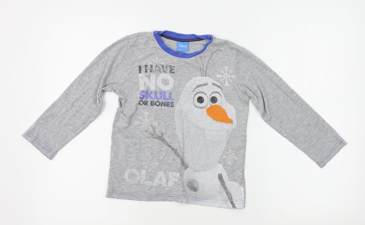 BHS Boys Grey Basic T-Shirt Size 6-7 Years - frozen, disney