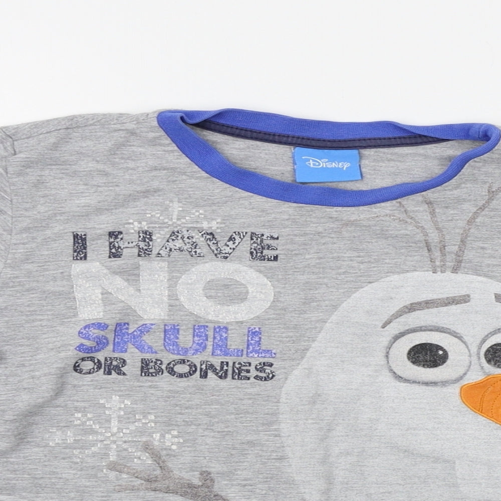 BHS Boys Grey   Basic T-Shirt Size 6-7 Years  - frozen, disney
