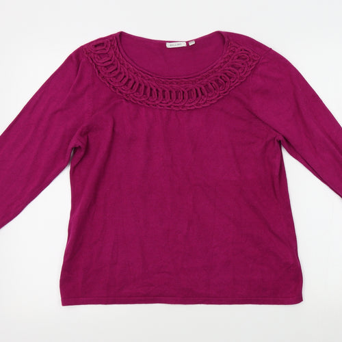 Bellino Womens Purple   Basic T-Shirt Size 12