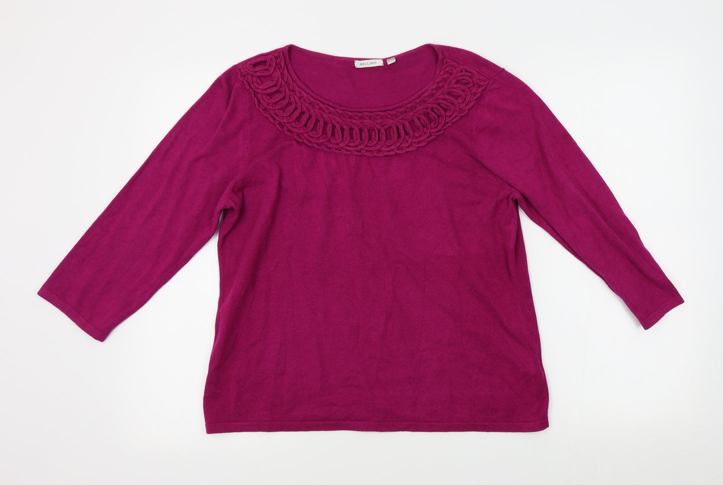Bellino Womens Purple   Basic T-Shirt Size 12