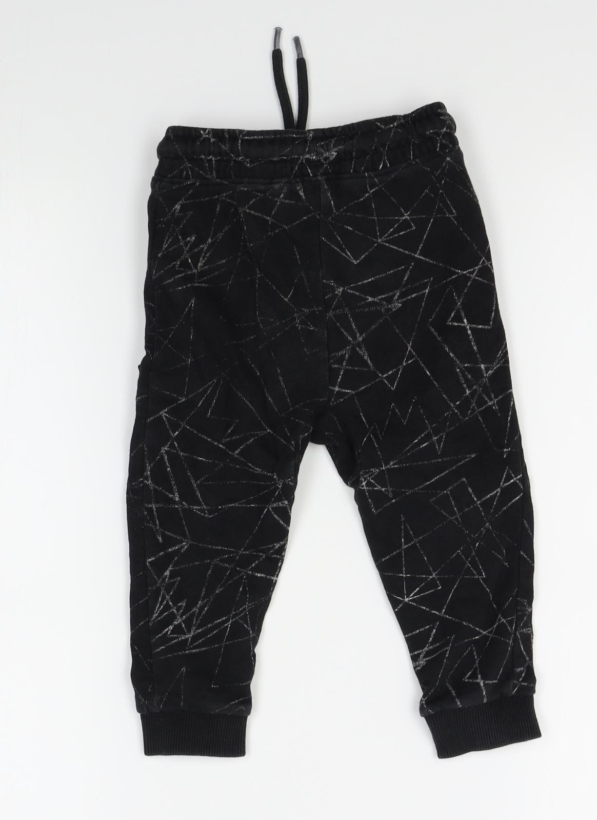 NEXT Boys Black   Jogger Trousers Size 3 Years - tapered leg dropped crotch