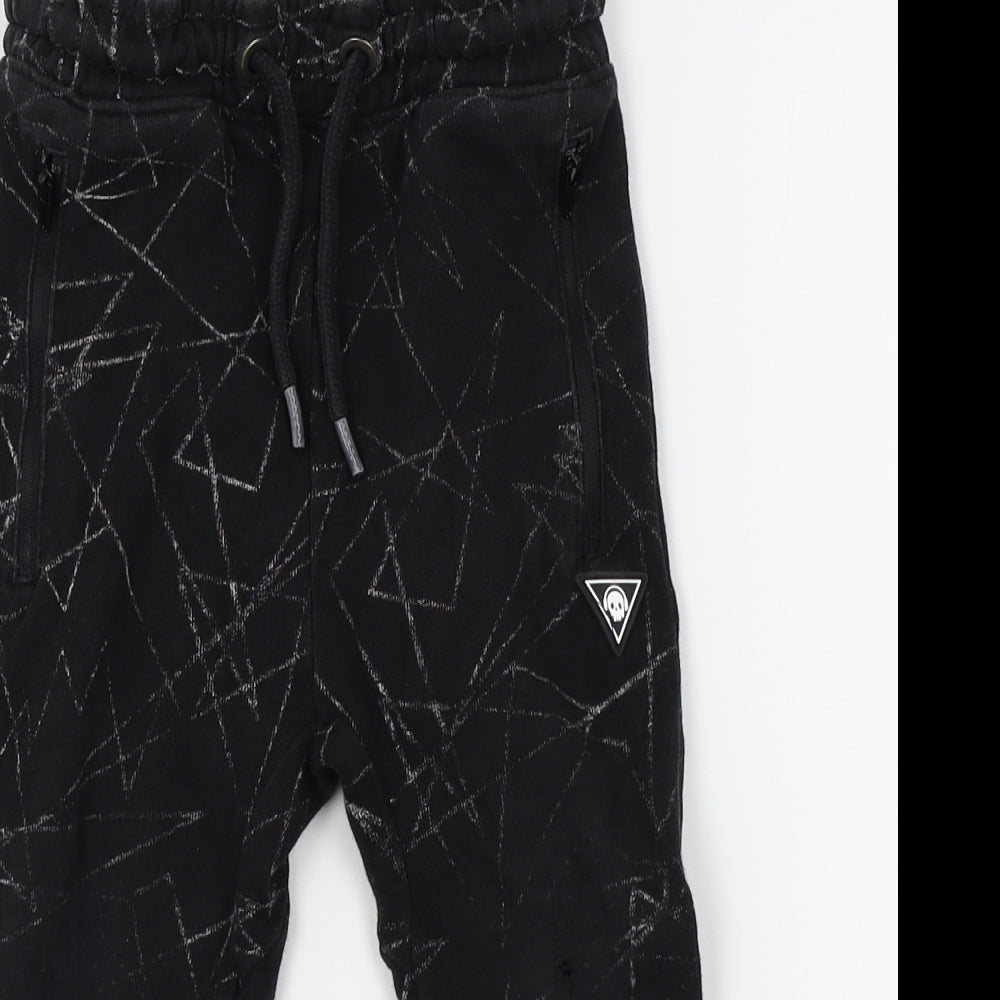 NEXT Boys Black   Jogger Trousers Size 3 Years - tapered leg dropped crotch