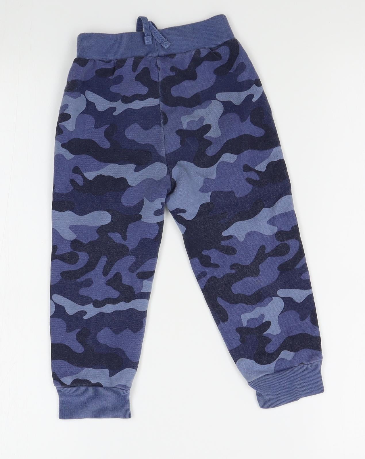 Gap Boys Blue Camouflage  Jogger Trousers Size 3 Years