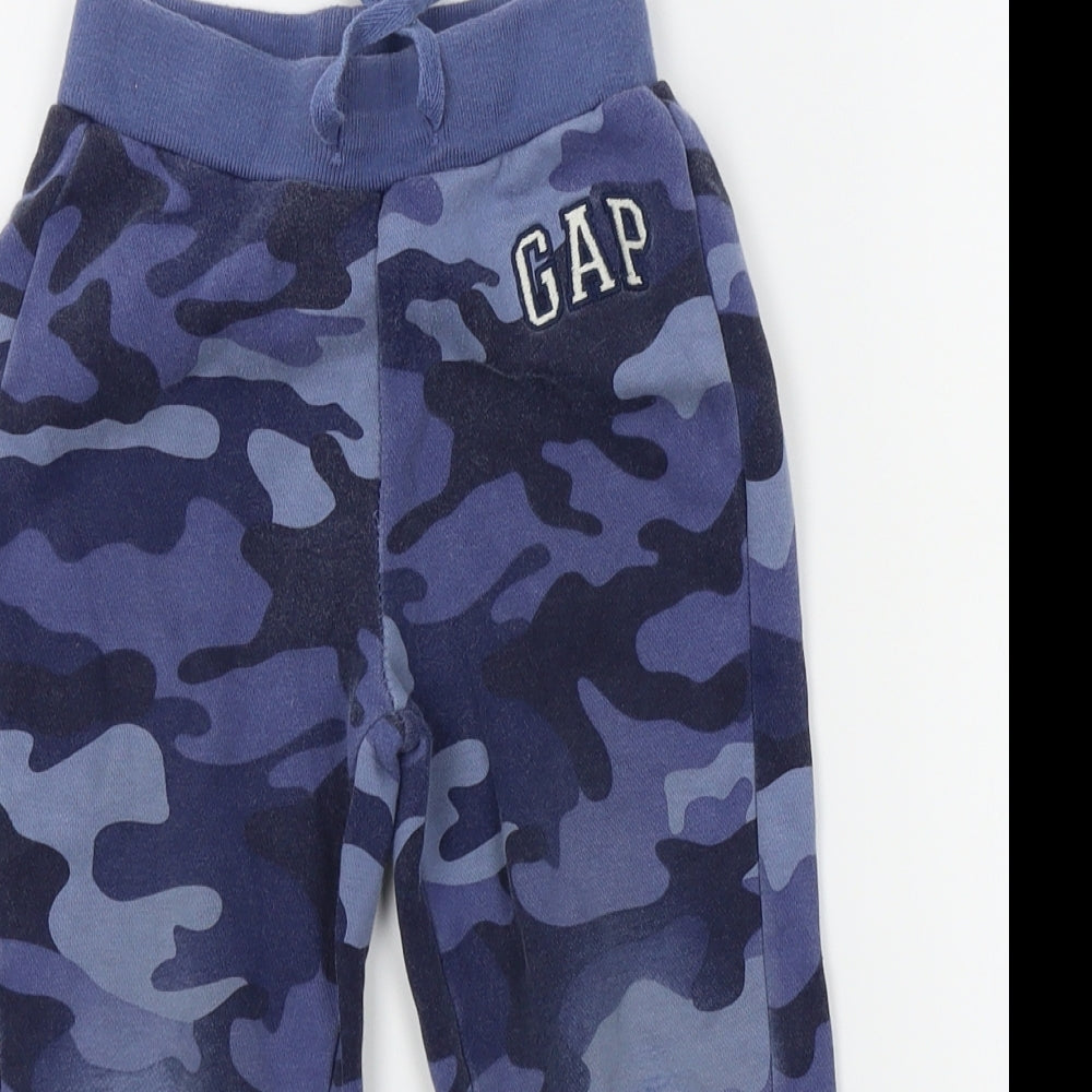 Gap Boys Blue Camouflage  Jogger Trousers Size 3 Years