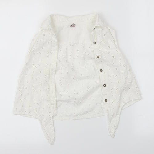 TU Girls White Floral  Vest Jumper Size 9 Years