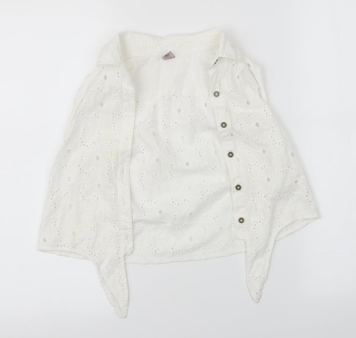 TU Girls White Floral Vest Jumper Size 9 Years