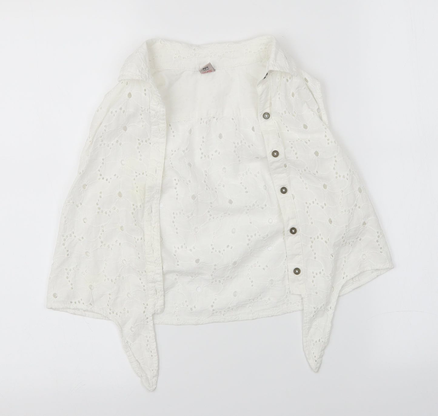 TU Girls White Floral  Vest Jumper Size 9 Years