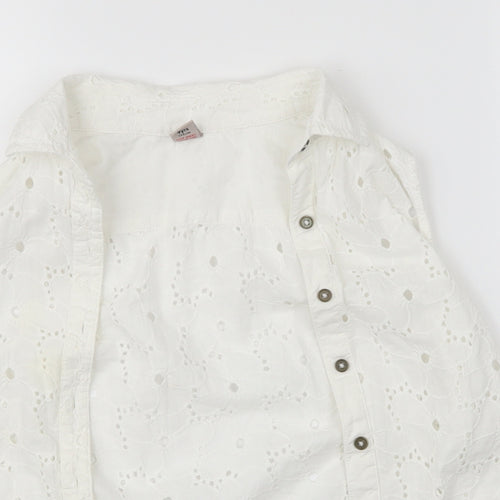 TU Girls White Floral  Vest Jumper Size 9 Years