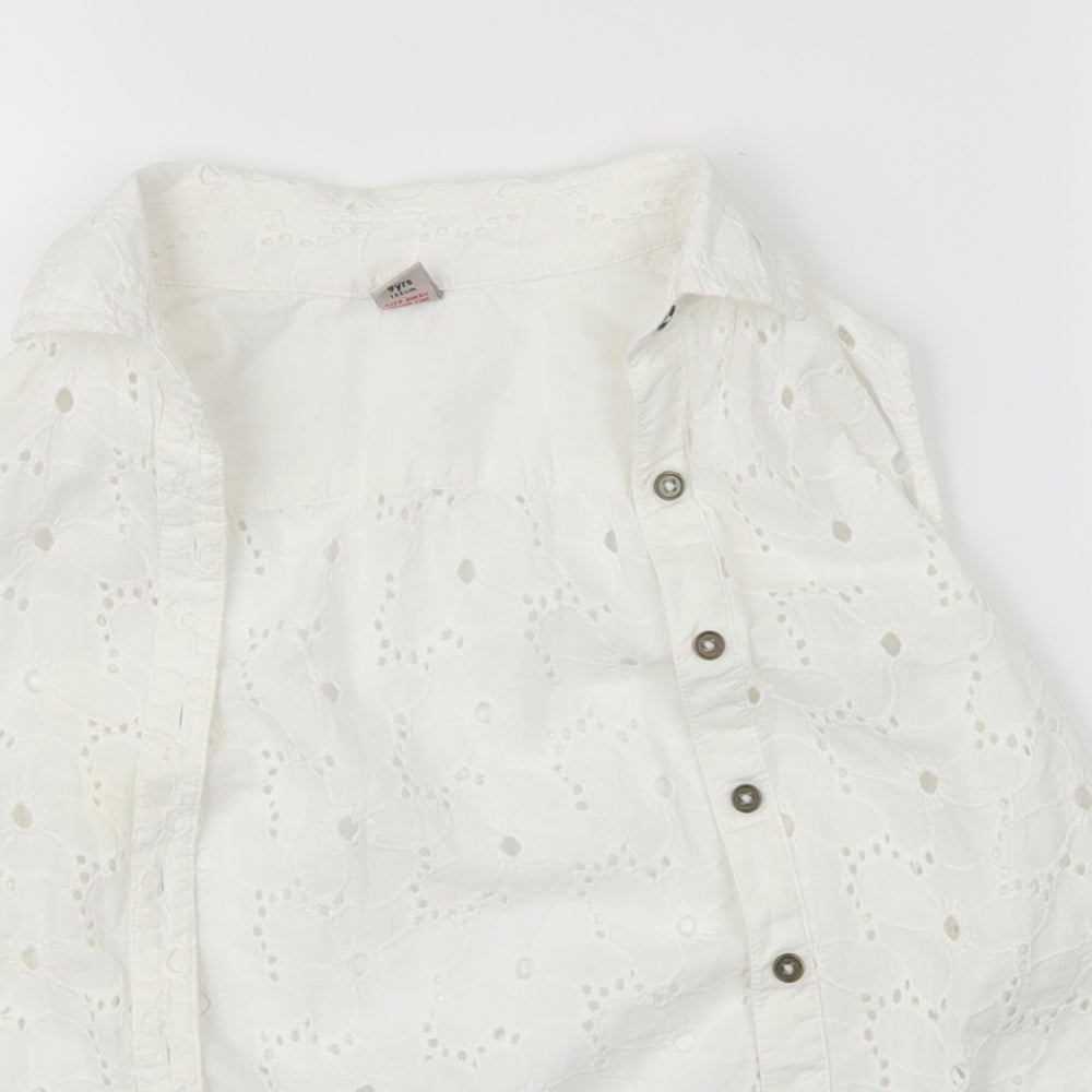 TU Girls White Floral  Vest Jumper Size 9 Years