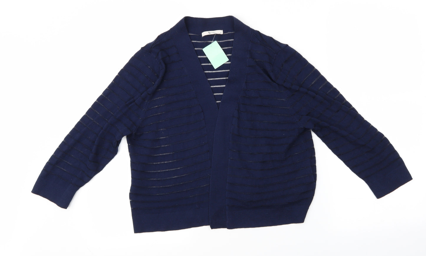 TU Womens Blue Striped  Cardigan Jumper Size 12