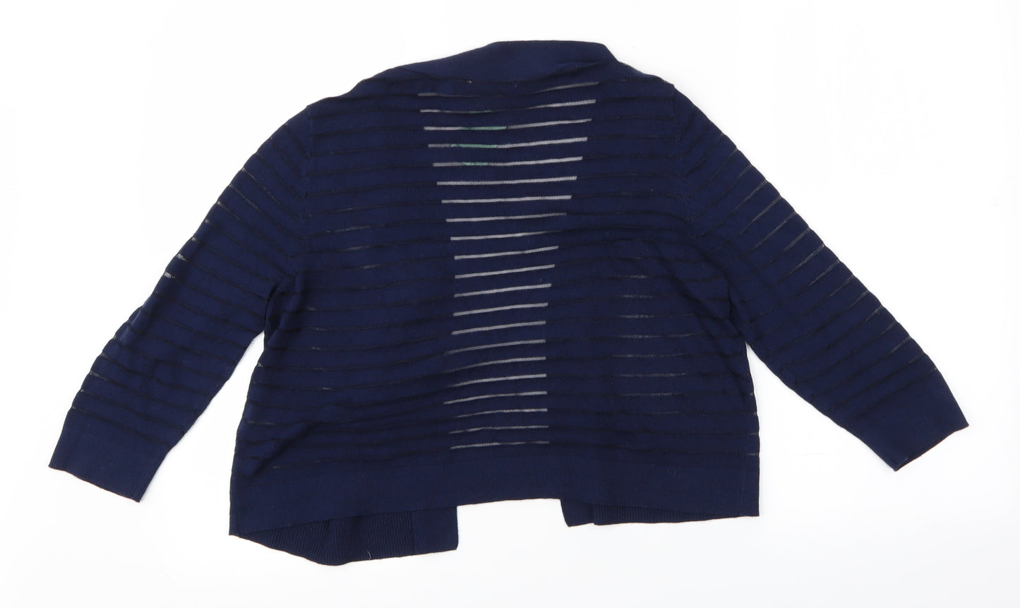 TU Womens Blue Striped  Cardigan Jumper Size 12