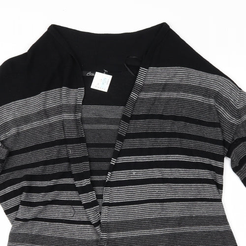 bm Collection Womens Grey Striped  Cardigan Jumper Size M
