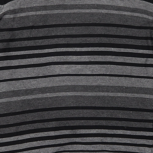 bm Collection Womens Grey Striped  Cardigan Jumper Size M