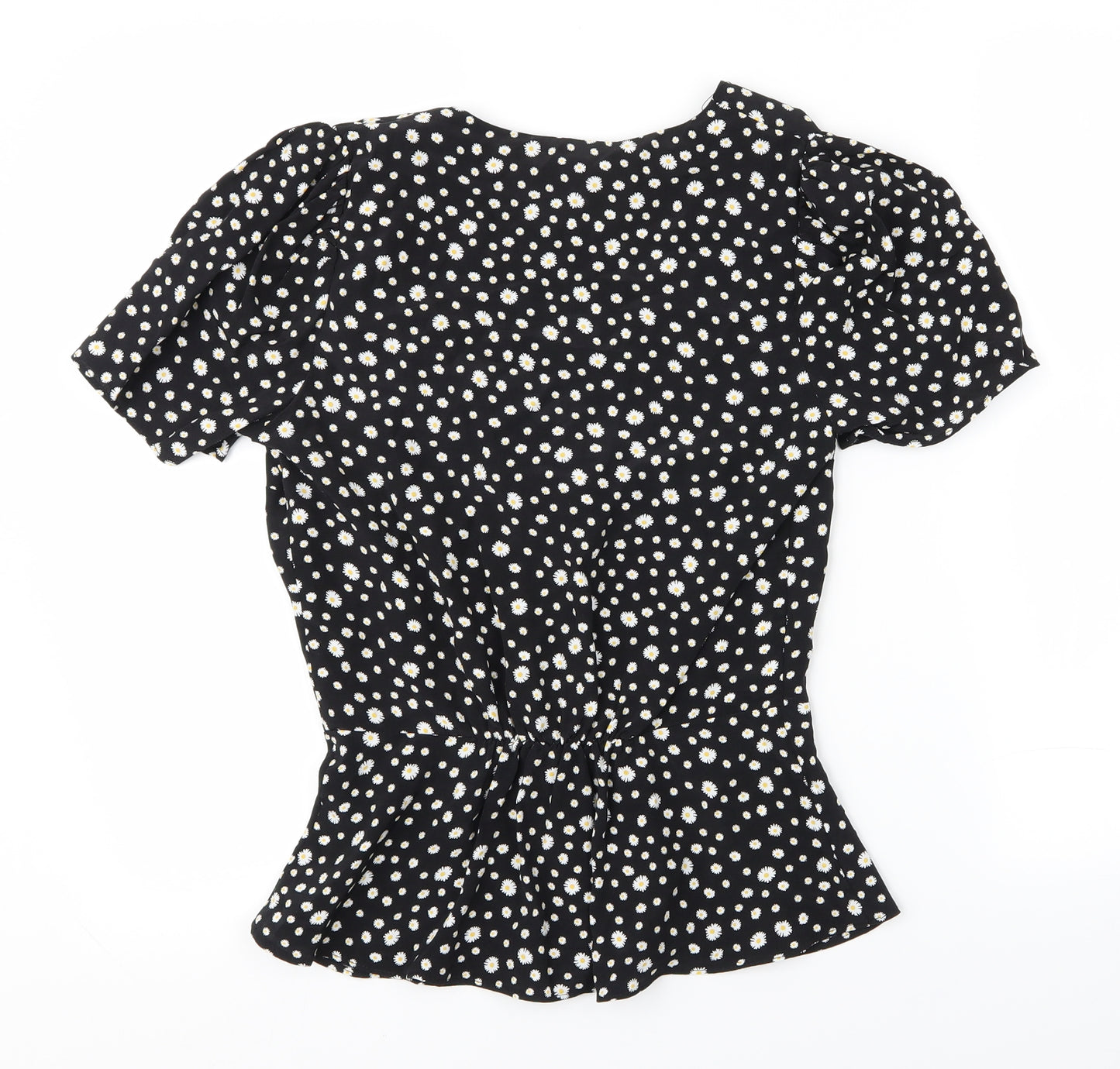 River Island Womens Black Floral  Basic Blouse Size 6  - Flowers