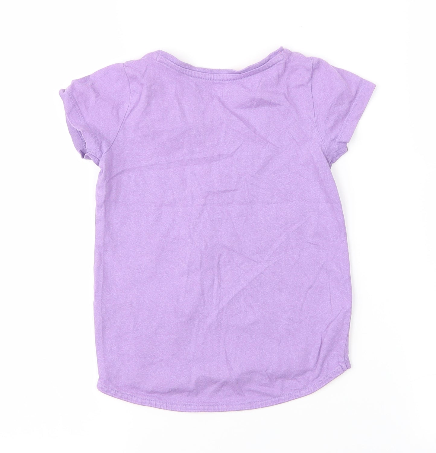 Nutmeg Girls Purple   Basic T-Shirt Size 3-4 Years  - Giraffe