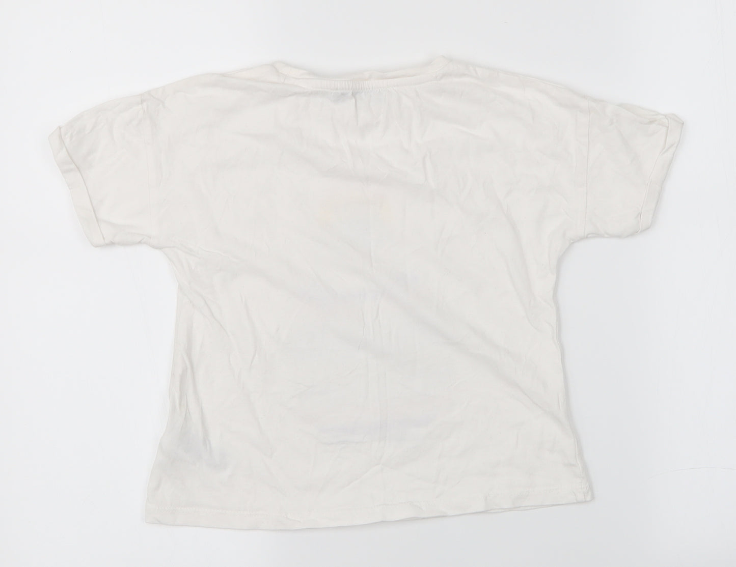 M&S Girls White   Basic T-Shirt Size 6-7 Years  - Penguin