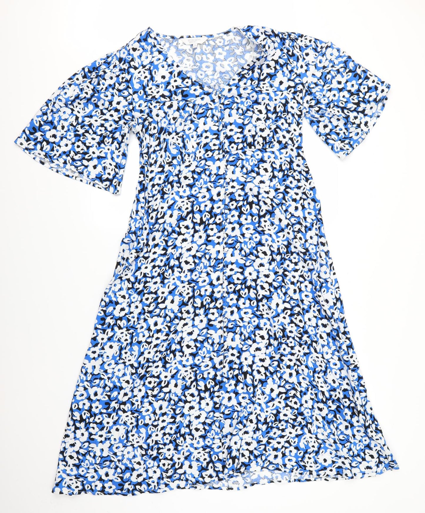 Principles Womens Blue Floral  A-Line  Size 12