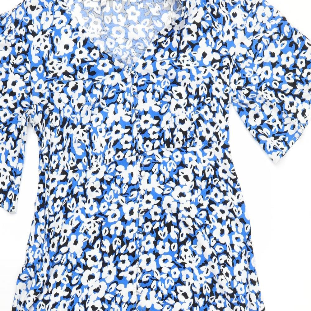 Principles Womens Blue Floral  A-Line  Size 12