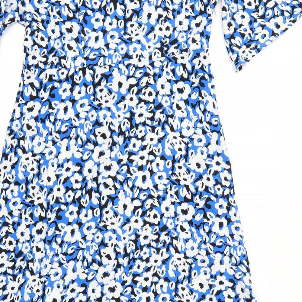 Principles Womens Blue Floral  A-Line  Size 12