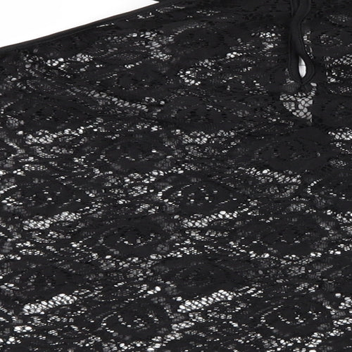 Influence Womens Black Floral  Basic Blouse Size 12