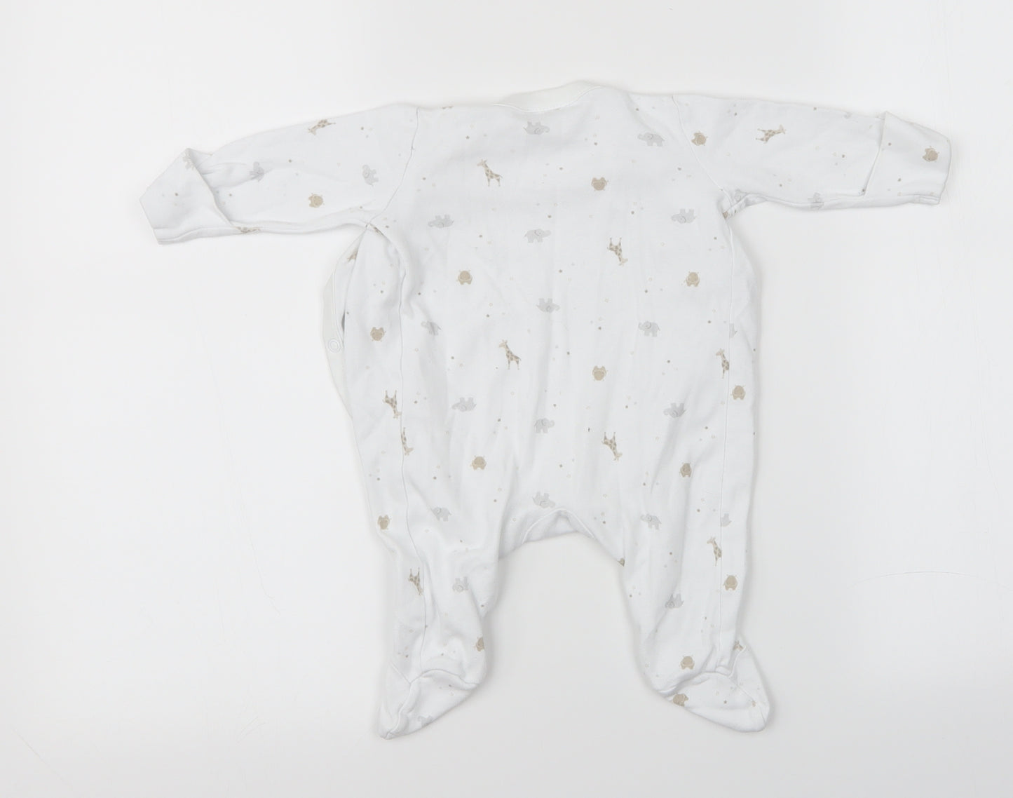 The Little White Company  White Animal Print  Babygrow One-Piece Size 0-3 Months