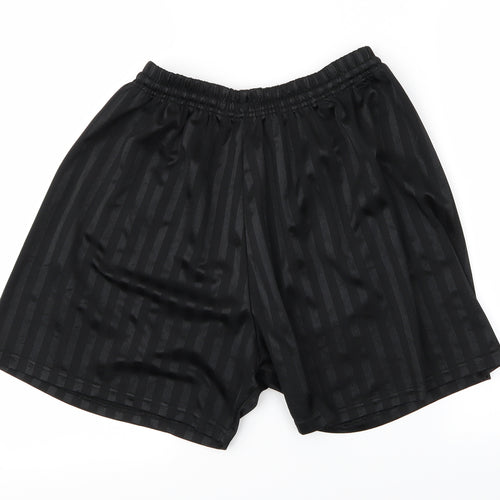 Preworn Womens Black Striped  Athletic Shorts Size 34