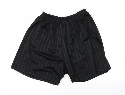 Preworn Womens Black Striped  Athletic Shorts Size 34