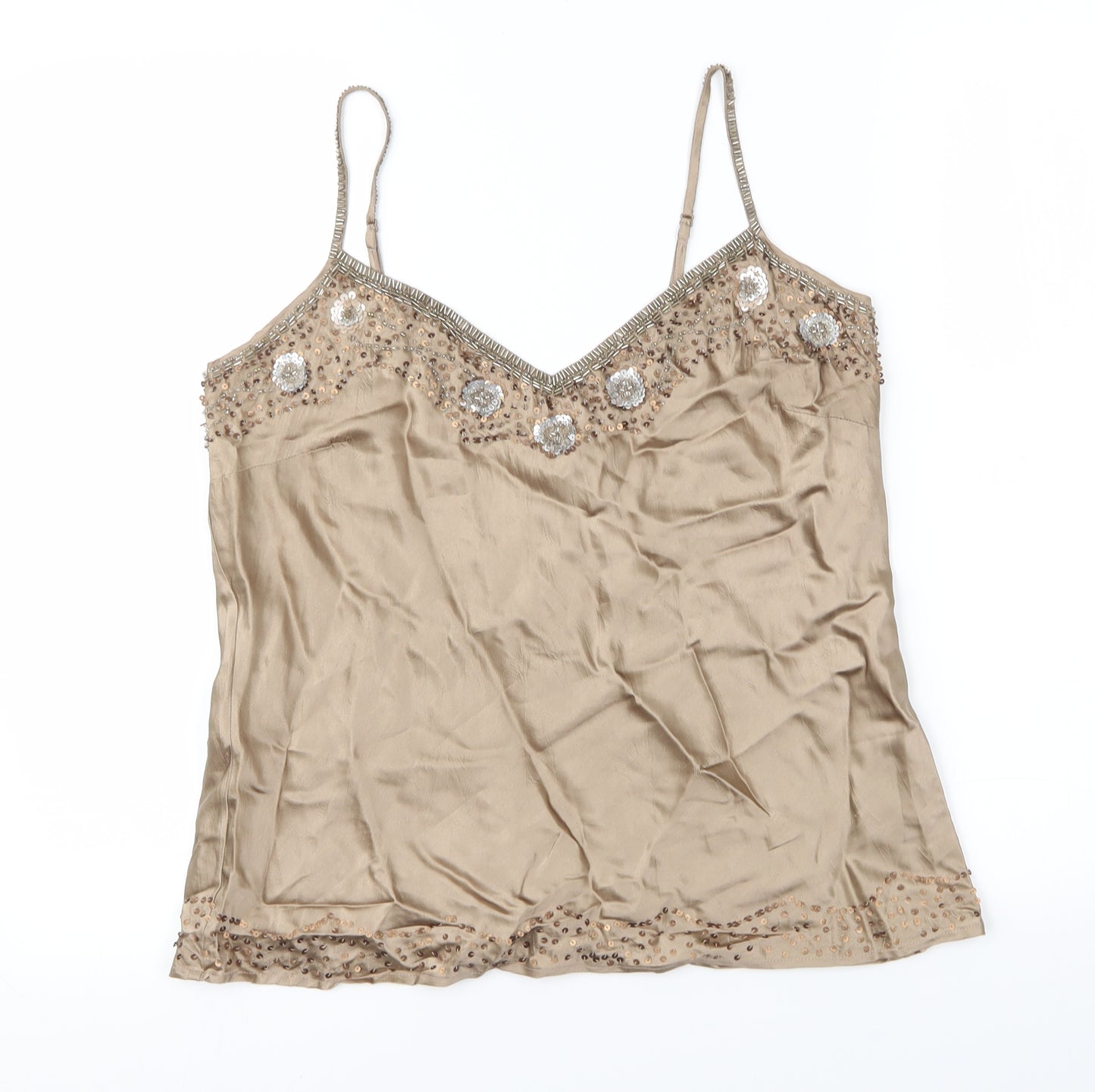Principles Womens Gold   Cropped Tank Size 14