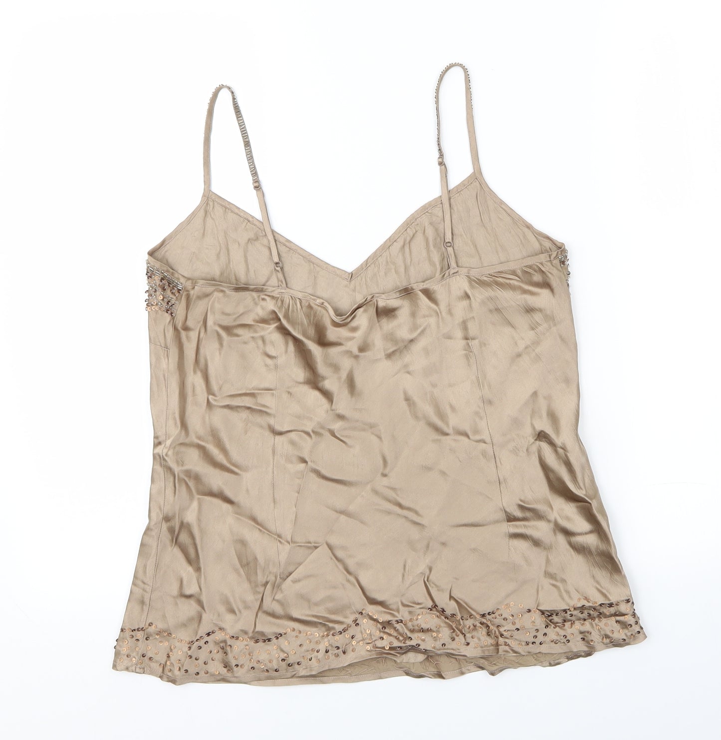 Principles Womens Gold   Cropped Tank Size 14