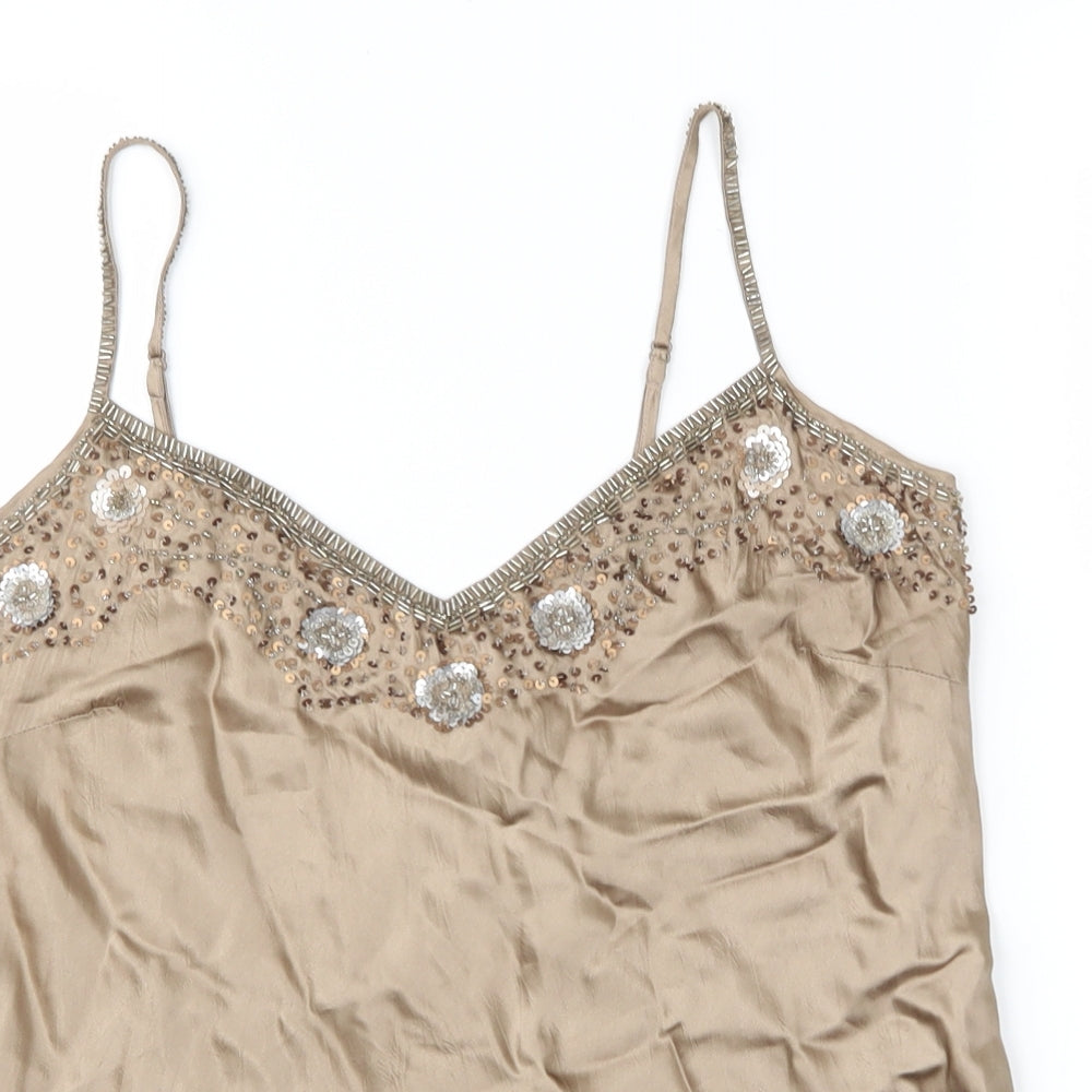 Principles Womens Gold   Cropped Tank Size 14