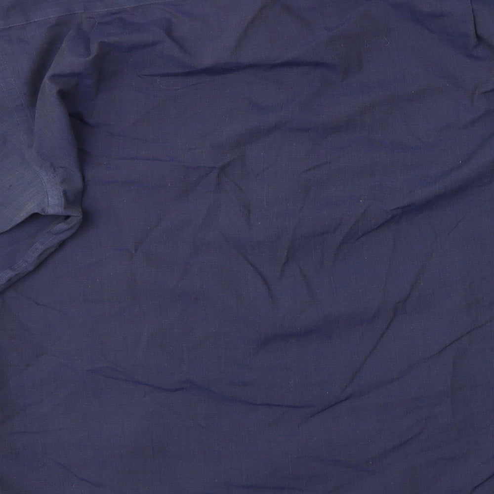 M&S Mens Blue    Button-Up Size 15.5