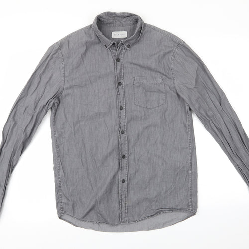 Pier One Mens Grey    Button-Up Size S