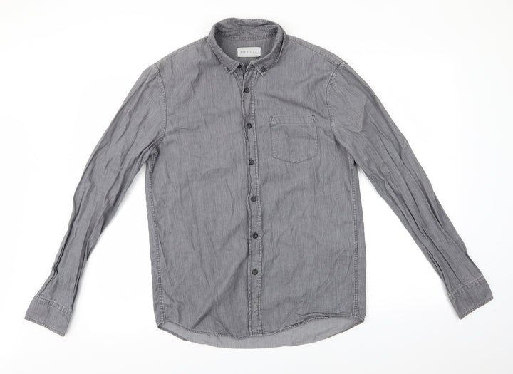 Pier One Mens Grey Button-Up Size S