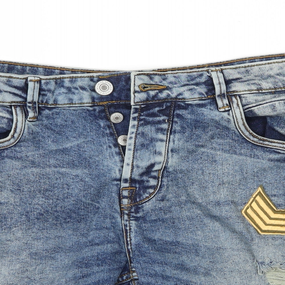 Denim Co. Womens Blue   Hot Pants Shorts Size 16 - Army