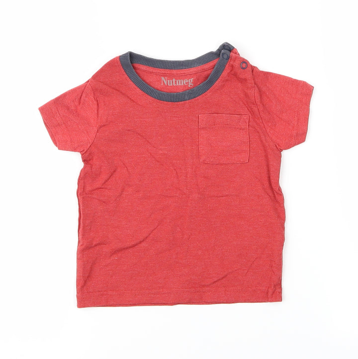 Nutmeg Boys Red   Basic T-Shirt Size 12-18 Months