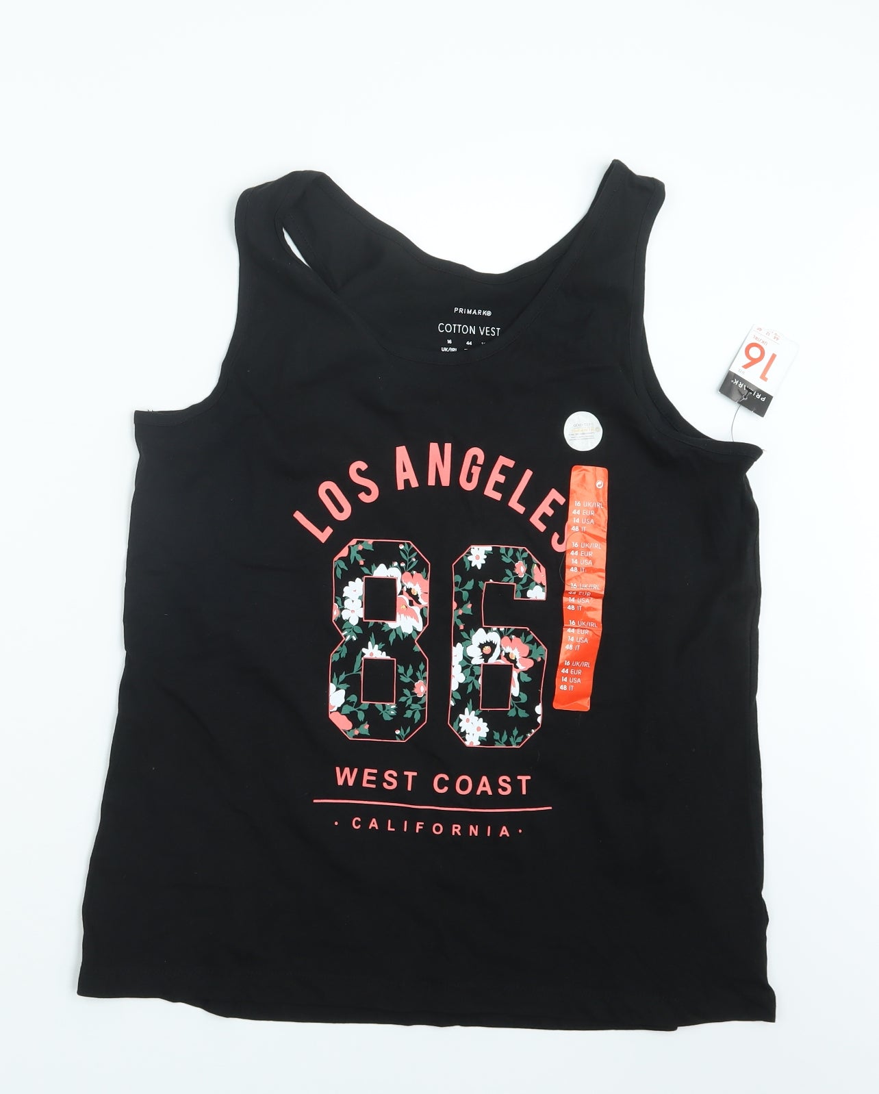 Primark Womens Black   Basic Tank Size 16