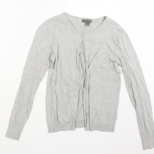 Primark Womens Grey  Knit Cardigan Jumper Size 12