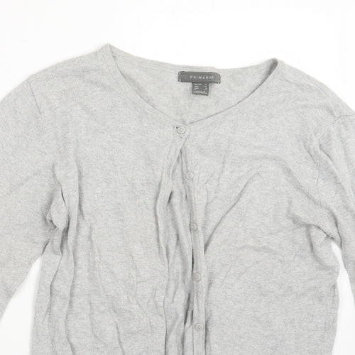 Primark Womens Grey  Knit Cardigan Jumper Size 12