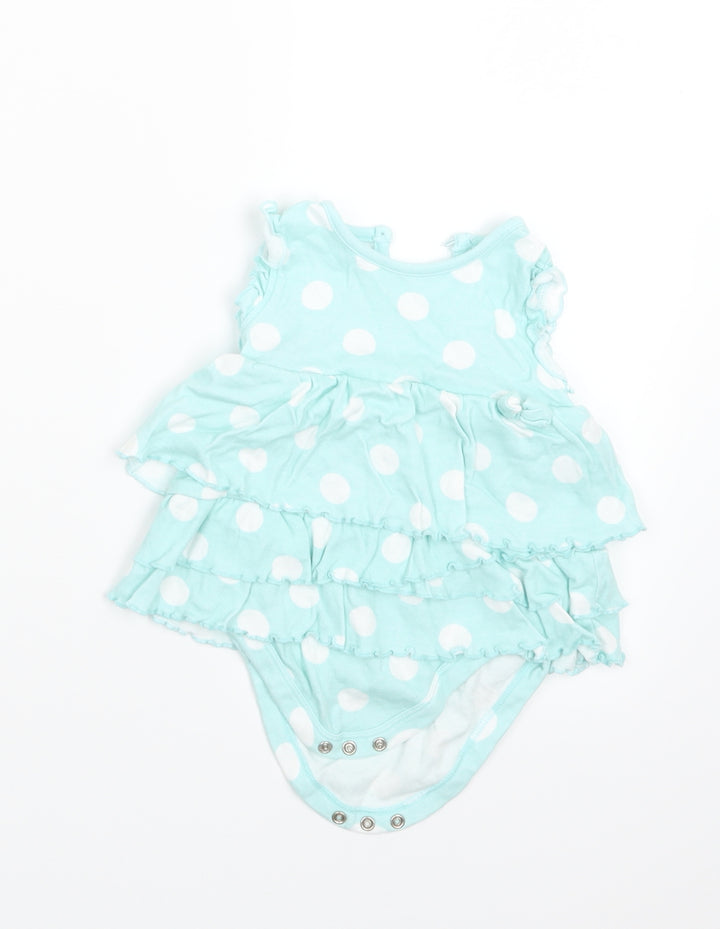 George Girls Green Polka Dot  Basic T-Shirt Size 9-12 Months