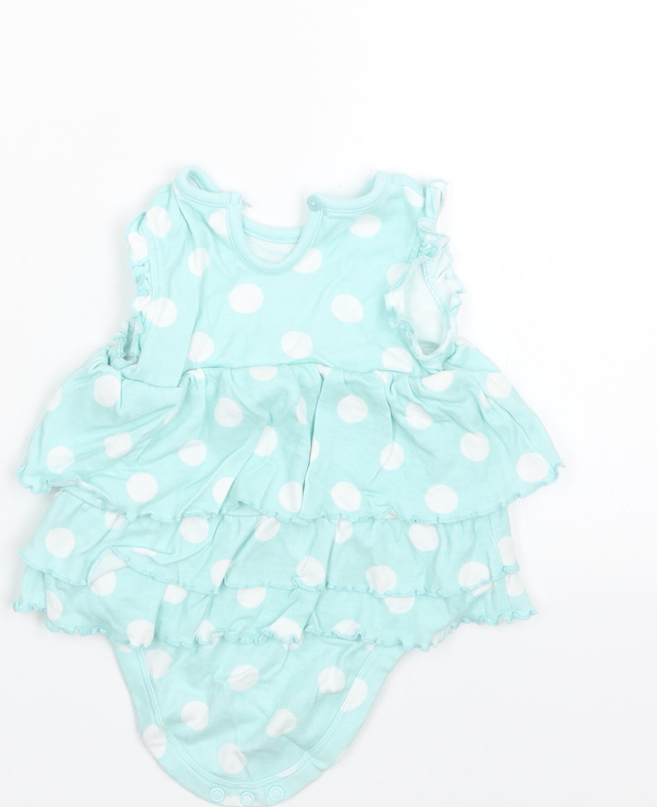 George Girls Green Polka Dot  Basic T-Shirt Size 9-12 Months