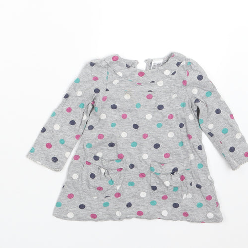 Mini Club Girls Grey Polka Dot  Basic T-Shirt Size 6-9 Months