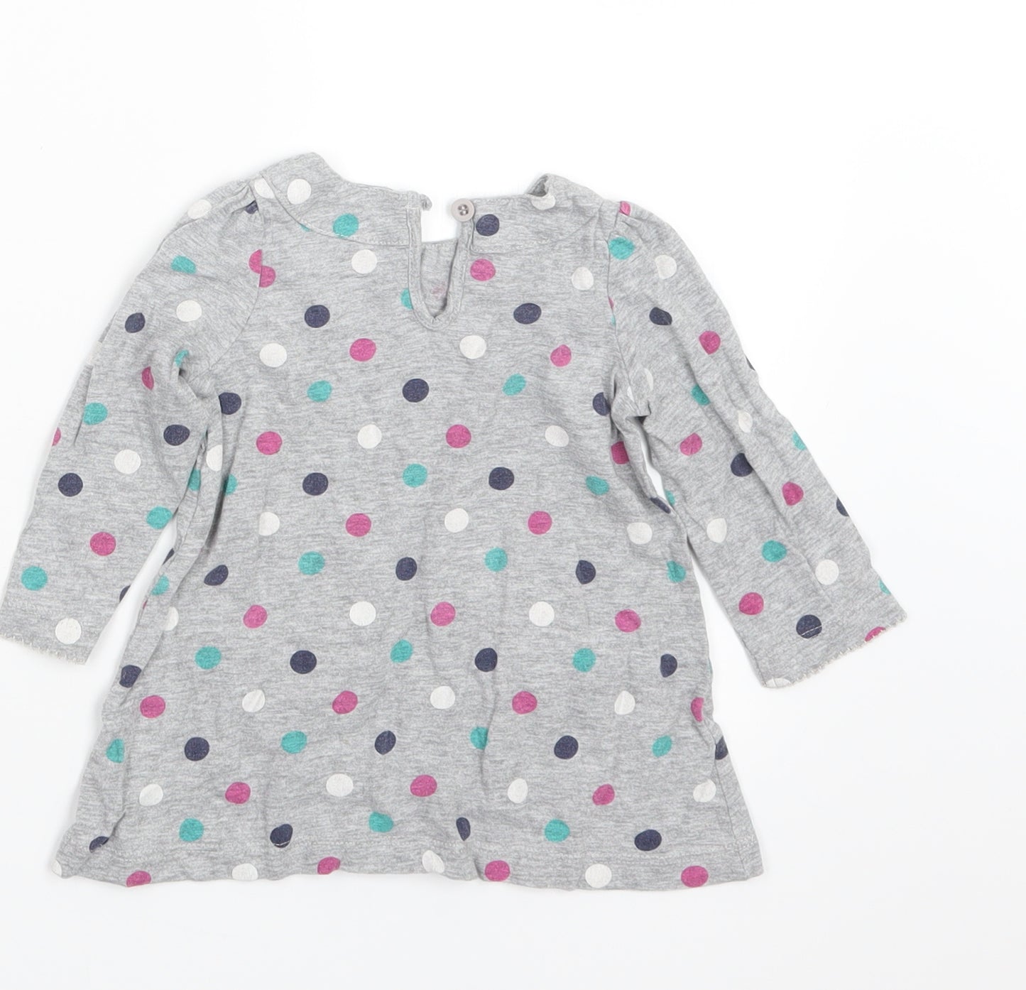 Mini Club Girls Grey Polka Dot  Basic T-Shirt Size 6-9 Months