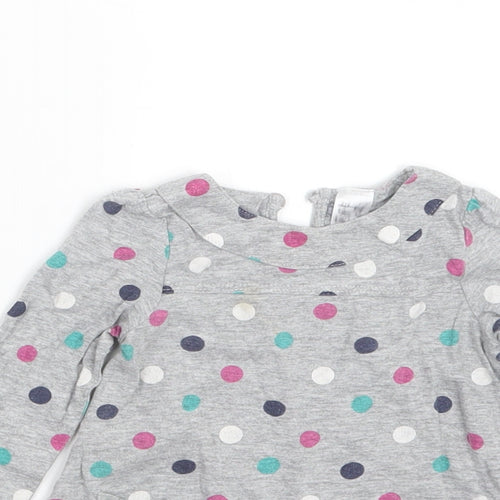 Mini Club Girls Grey Polka Dot  Basic T-Shirt Size 6-9 Months
