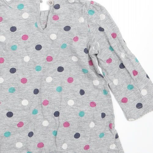 Mini Club Girls Grey Polka Dot  Basic T-Shirt Size 6-9 Months
