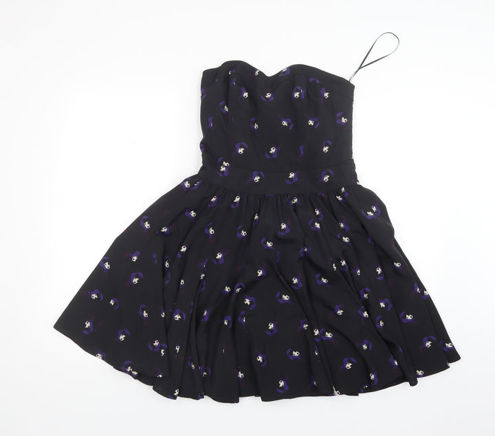 Oasis Womens Black Geometric Mini Size 10